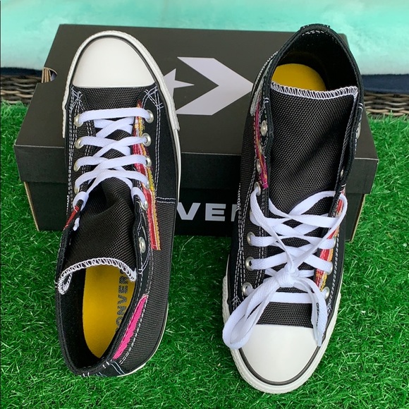 CONVERSE CTAS HI BLACK/WHITE/CACTUS MEN’S - Picture 7 of 16